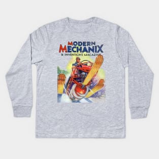 Snowmobile 1930s Kids Long Sleeve T-Shirt